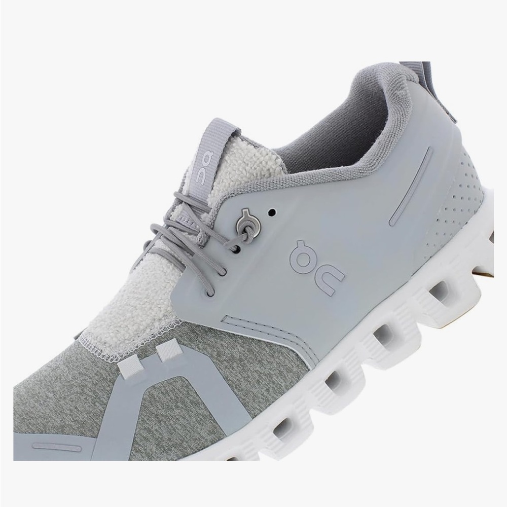 On Women's Cloud 5 Terry Running Shoes, Glacier/White